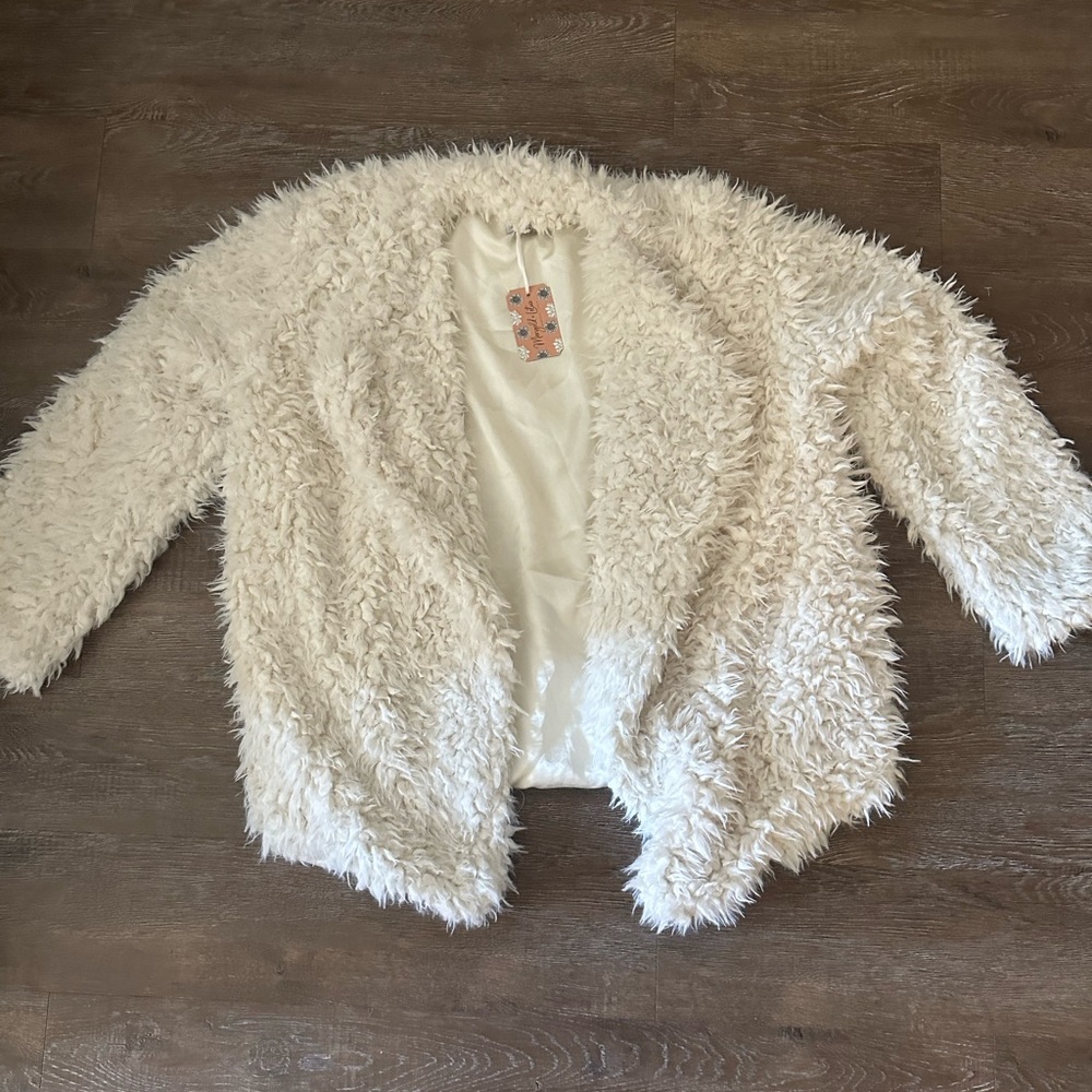 Marigold+lotus furry jacket